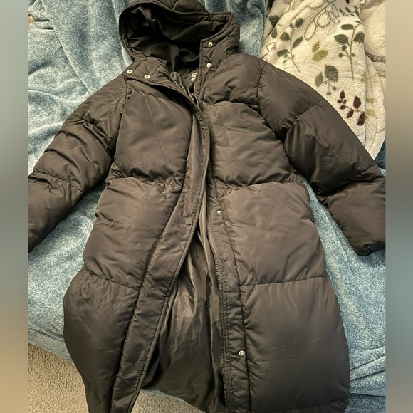 Threadbare Maxi Puffer Coat with Hood in black - Picture 2 of 5